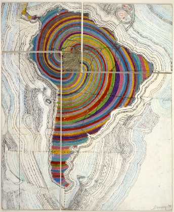 p:\pac\pst 2\images\signature images, march 2016\lace - pitzer\medium-res\lace and pitzer_75- mapa en espiral 95.8 x 73.7 cms. grafito,acrilico,lapiz,lapiz de color y collage sobre carton.jpg