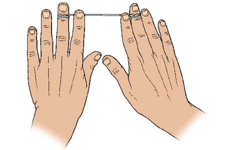 illustration of finger wrap method for using dental floss